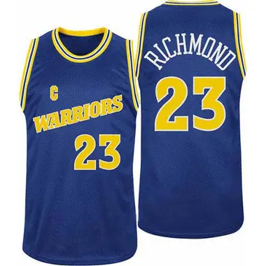 Authentic Blue Mitch Richmond Men's Golden State Warriors Adidas Throwback 2015 The Finals Patch Jersey