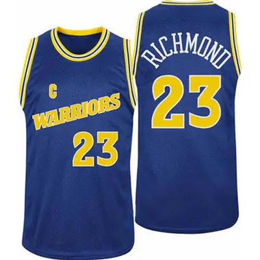 Authentic Blue Mitch Richmond Men's Golden State Warriors Adidas Throwback 2017 The Finals Patch Jersey
