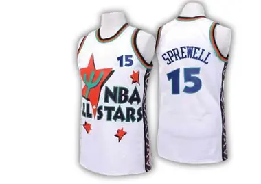 Authentic Gold Latrell Sprewell Men's Golden State Warriors Adidas White 1995 All Star Throwback Jersey