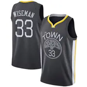 Swingman Gold James Wiseman Men's Golden State Warriors Nike Black Jersey - Statement Edition