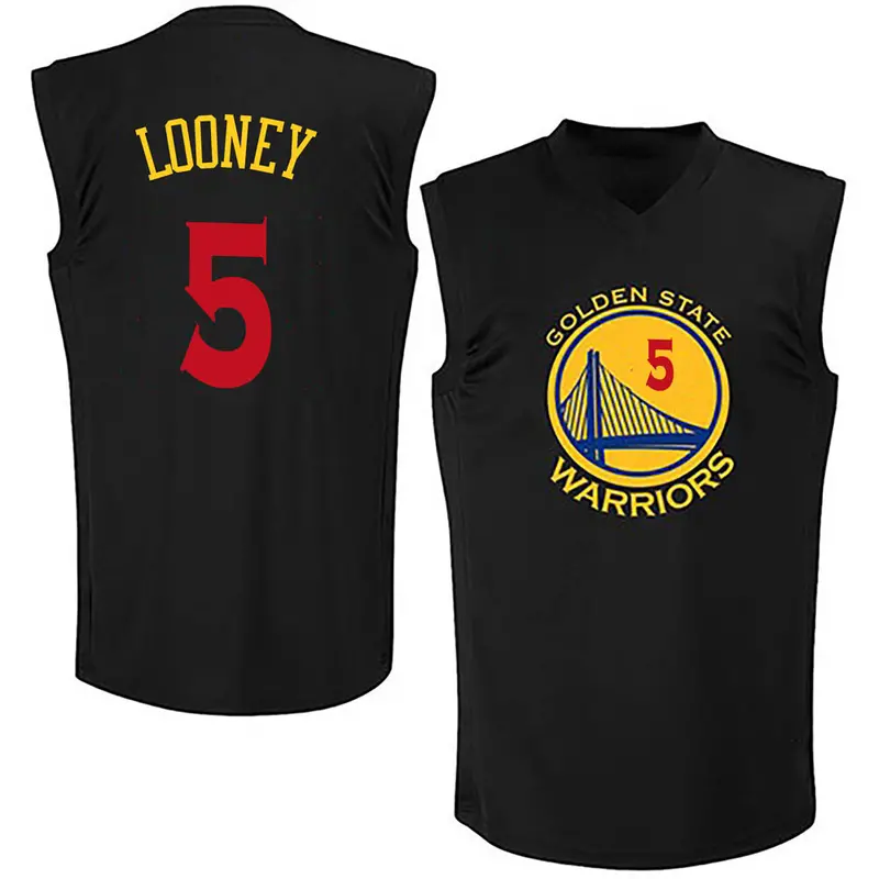 Swingman Gold Kevon Looney Men's Golden State Warriors Nike Black New Fashion Jersey