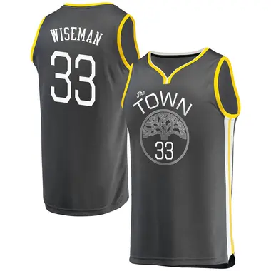 Gold James Wiseman Men's Golden State Warriors Fanatics Branded Charcoal Fast Break Jersey - Statement Edition