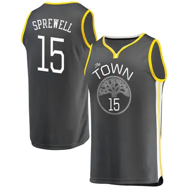 Gold Latrell Sprewell Youth Golden State Warriors Fanatics Branded Charcoal Fast Break Jersey - Statement Edition